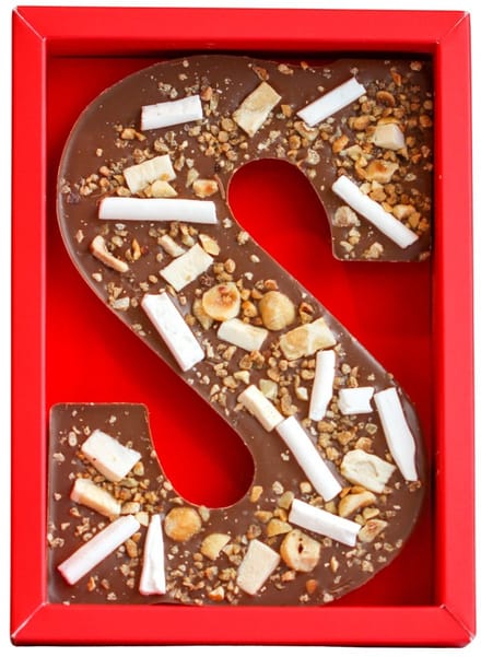 Lindy's Luxe Chocoladeletter S - Melkchocolade met Nougat & Meringue Topping - 200 gram