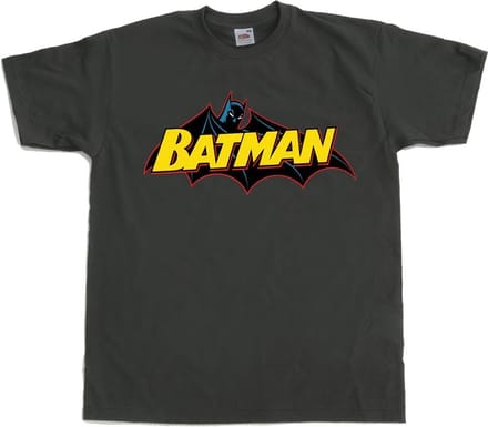 DC Comics Batman Heren Tshirt -L- Retro Logo Grijs