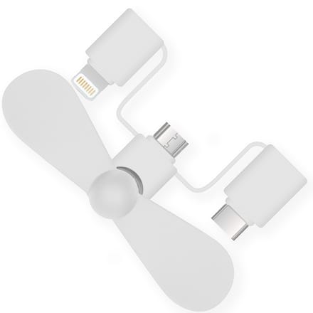 imoshion 3-in-1 smartphone ventilator geschikt voor Lightning, USB-C & Micro-USB - Wit