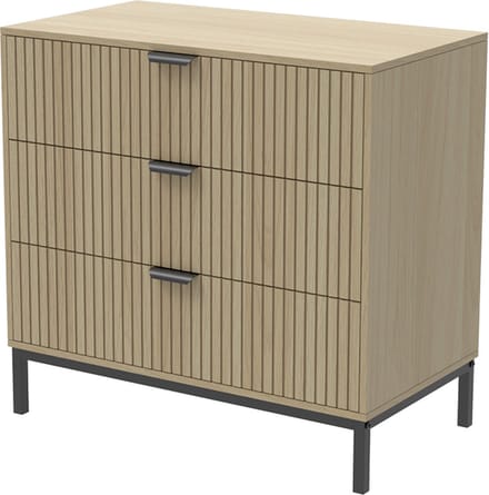 Vicco Lennox Ladekast – 72 x 69 cm met 3 laden Eiken