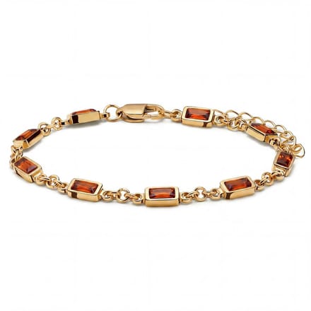 Prism | Vergulde armband met bruine stenen van kristalglas