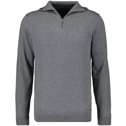 Ragman Trui Zip Collar Knitted Cotton Cashmere Grijs / male