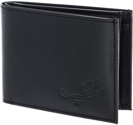 oxmox Leren portemonnee Leather RFID Protect Pocketbörse Lizard 2.0 Embossed Black zwart