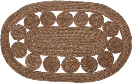 Deurmat Ovaal - Gevlochten - 80 x 50 cm - Vloekleed - Jute