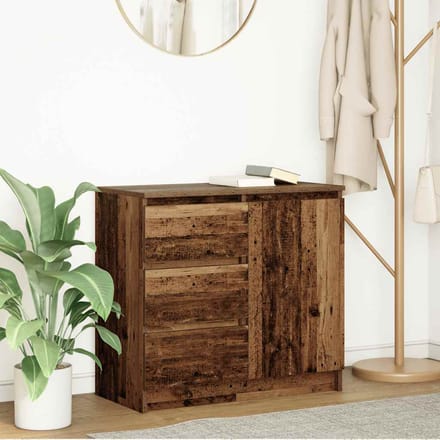 vidaXL - Dressoir - met - lade - 71x35x65 - cm - spaanplaat - oud - hout