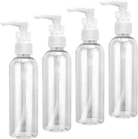 Famanu – Airless pompflessen 100 ml voor cosmetica en shampoo – Set van 4