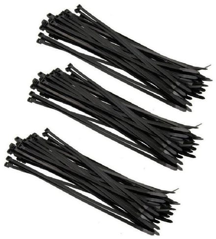 300x kabelbinders tie-wraps - 3,6 x 200 mm - zwarte ribs