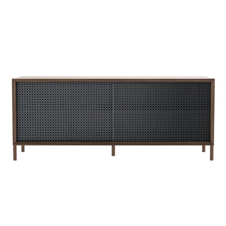Harto Gabin sideboard zonder schuiflade - Walnoot/leigrijs - 122 cm