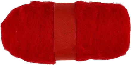 Gekaarde Wol, rood, 100 gr/ 1 bol