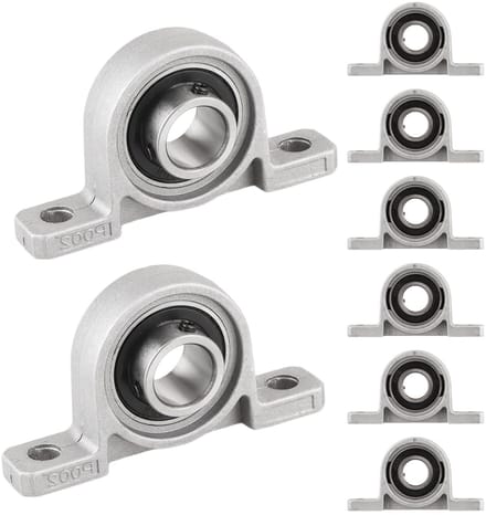 Allecto - Staande lagers - 20 mm - Lange levensduur - Zilver - Kogellagers - Voor drukmachines en 3D-printers - 8 stuks