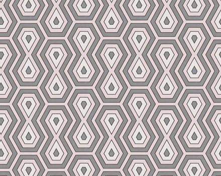 GRAFISCH BEHANG | Retro - roze grijs wit - "Architects Paper" A.S. Création Jungle Chic