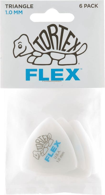 Jim Dunlop Tortex Flex - Plectrums - Triangle - 1,00 mm - Player's Pack 6 Stuks