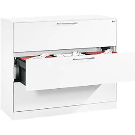Hangmappenkast Asisto C 3000, 3 schuifladen, 3 rijen, B 1200 mm, wit/wit