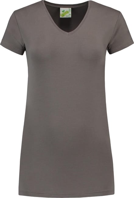 Lemon & Soda dames T-shirt met V-nek in de kleur pearl grey in de maat L