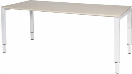 Verstelbaar Bureau - Domino 180x80 Eiken - wit frame