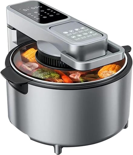 Luchtfriteuse - Friteuse - Gezond Koken - Visueel Venster - 8L Capaciteit - Grijs