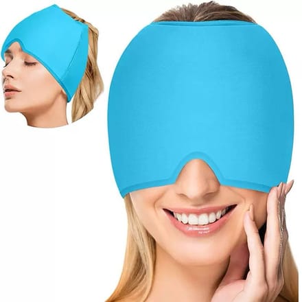 MigraineMasker® – Migraine muts - hot cold pack – Hoofdpijn Masker 600 gram - Blauw