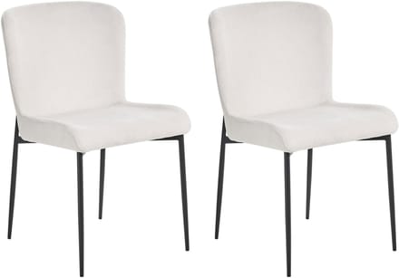ADA - Eetkamerstoel set van 2 - Gebroken wit - Polyester