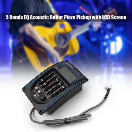 Elektrische Doos Gitaar Pickup 5 Bands Equalizer Systeem Stemapparaat Piëzo LCD Scherm blauw