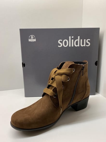 SOLIDUS - Dames laarsjes, veterboots - model Kerry - brown, steunzool - mt 39 1/3 en UK: 6