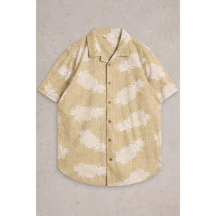 White Stuff Hayle Pineapple Printed Shirt Green Print Größe: M | Casual hemden Outlet | Herren | Grün