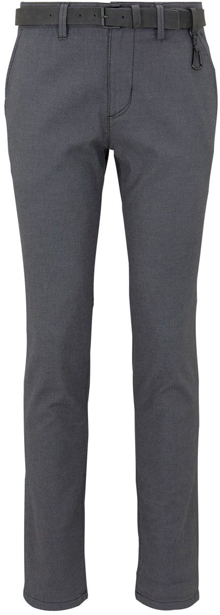 Tom Tailor Denim - Chino met rechte pijpen en riem - Maat 32/32 - anthra dobby yarn dye