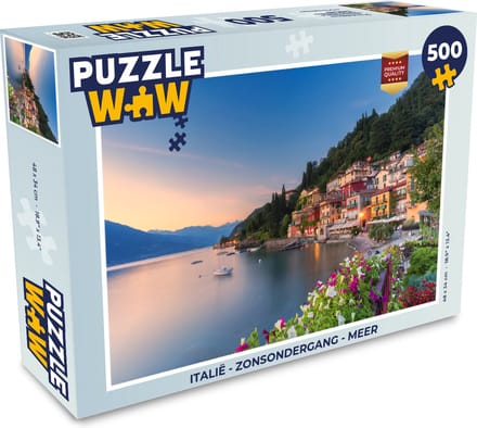 Puzzel Italië - Zonsondergang - Meer - Legpuzzel - Puzzel 500 stukjes