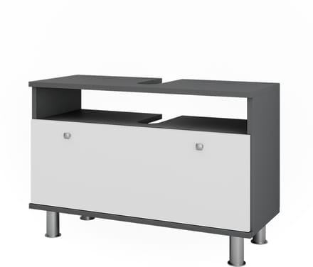 Vicco Fynn Wastafelonderkast – 80.2 x 54 cm met lade Wit hoogglans/antraciet