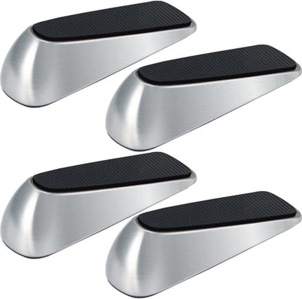 Deurstopper Wig Rubber - Set van 4 Deurwigs van Metaal en Rubber
