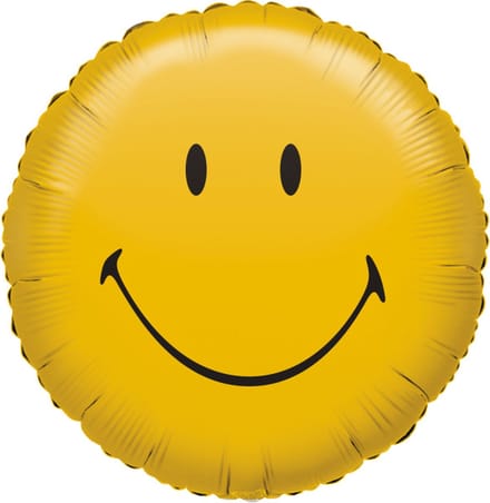 Folieballon Smiley 43cm rond