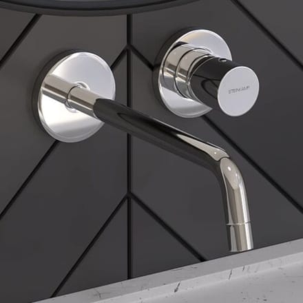 Steinkamp Living wall-mounted basin mixer, projection 12.3 cm incl. base body 62014CRST