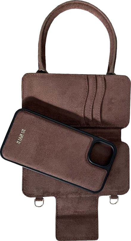 RENVER Izzy dames Iphone 14 Telefoonhoesje met tas - bruin