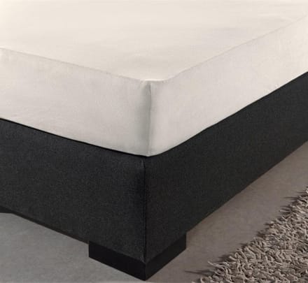 Dekbeddenwereld- hoeslaken- jersey- stretch-1 persoons- 90x200+30cm- geschikt voor boxspring- creme