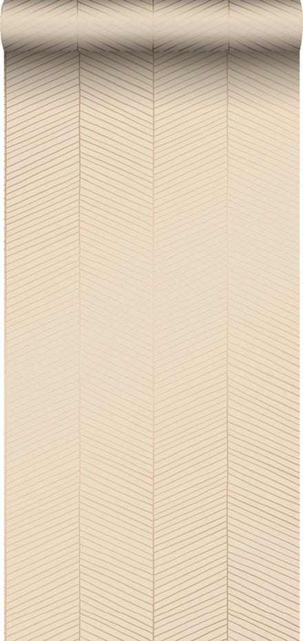 ESTAhome behang visgraat-motief licht perzikroze - 53 cm x 10.05 m - 139450