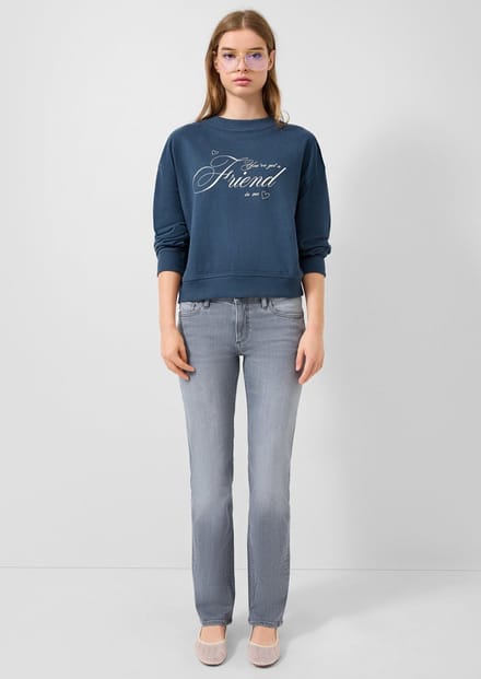 Authentieke Versleten Effect Straight Jeans Dames QS Catie