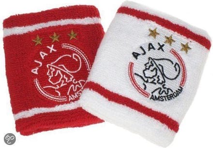 Ajax Polsbanden rood wit 2-pack met 3 sterren