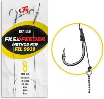 Filex Method Feeder Rig #10 - Bait Pin - Braid - 0.12mm - 2 stuks - Method Onderlijn