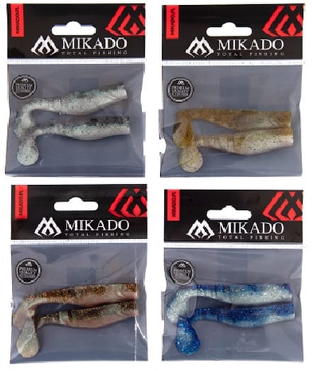 Mikado Fishunter II Shad 9,5 cm – Kunstaas – Baars Snoekbaars – 2 stuks – Kleur Natural Mix