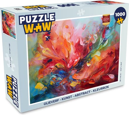 Puzzel Olieverf - Kunst - Abstract - Kleurrijk - Legpuzzel - Puzzel 1000 stukjes volwassenen