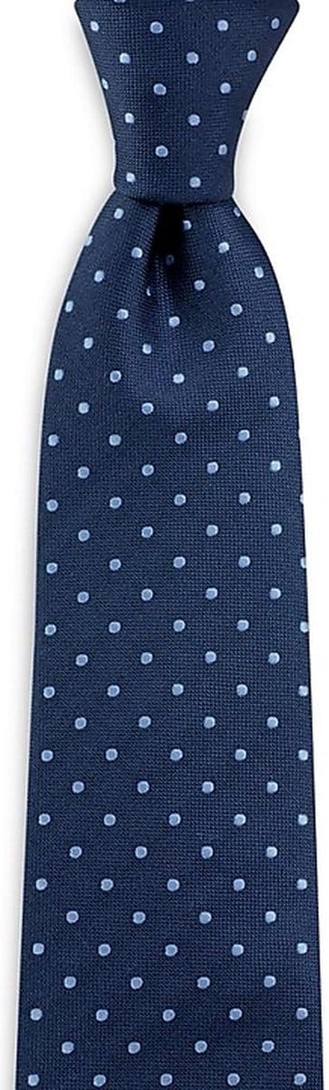 JB Collection - XL stropdassen - XL Stropdas Basis Point - marineblauw / lichtblauw