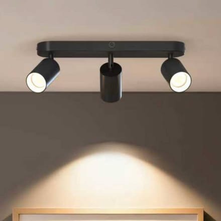 Calex Plafondlamp - 3-Lichts - Opbouwspot - Ovaal - Zwart - Goud