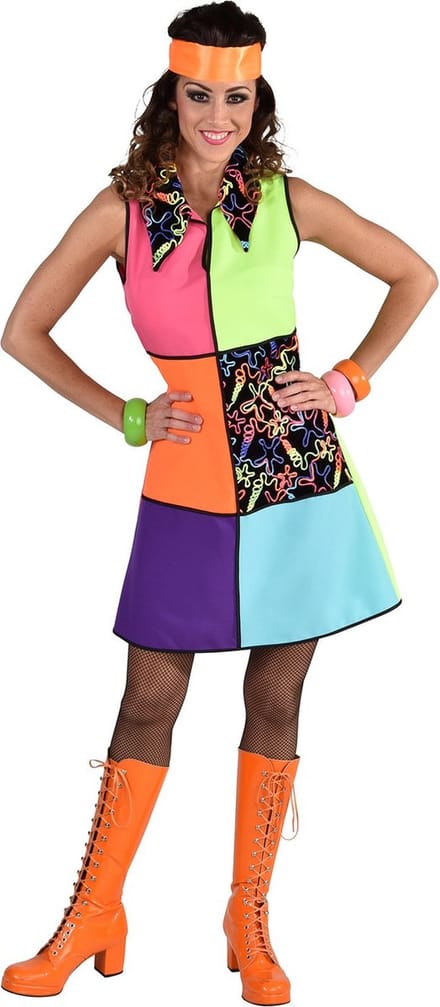 Jurk Neon Mix Blocks - Maat S