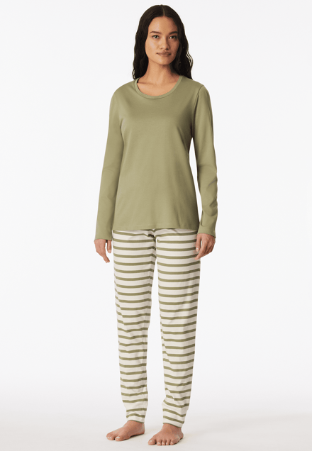 Lange pyjama met streepjes, linde - Casual Essentials 36