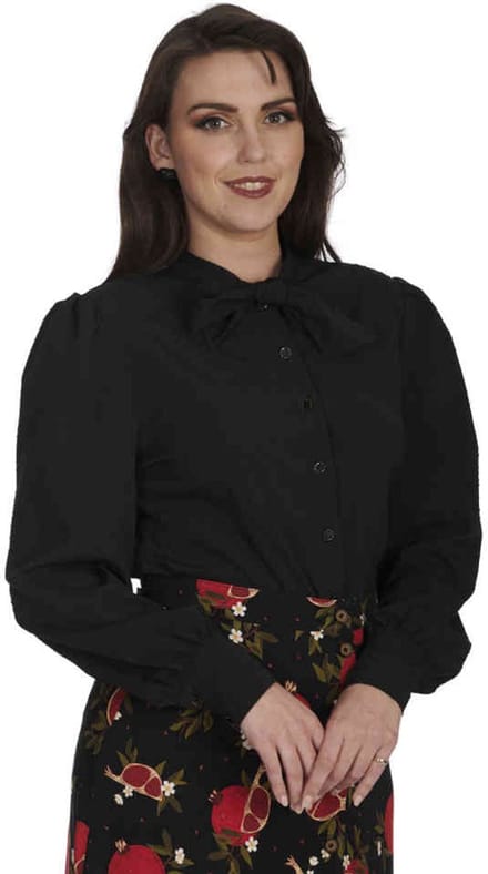 Banned - Spot Texture Blouse - XL - Zwart