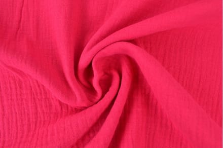 Mousseline stof - 1 meter - Per meter - Fuchsia - 135cm breed