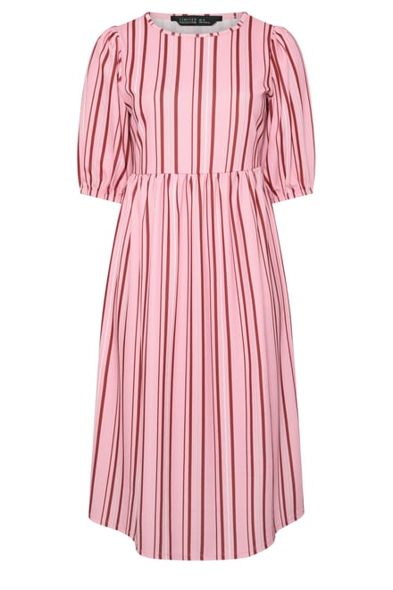 Limited Collection Roze Gestreepte Jurk Met Peplum Size 48