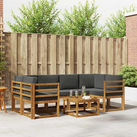 vidaXL - Buiten - bank - set - 7 - st - Natuurlijk - en - Antraciet