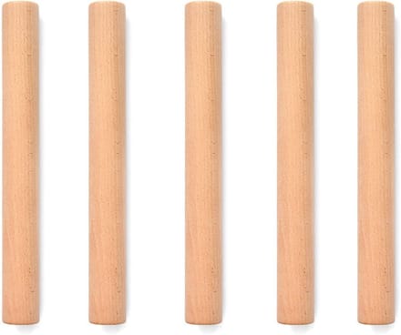 5 stuks houten deegroller, deegrol van beukenhout, beukenhouten deegroller, voor pizza, pasta, brood (bruin)