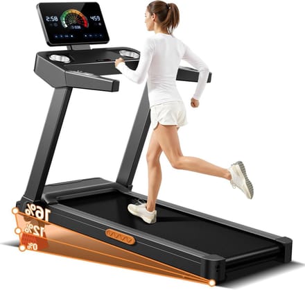 Loopband voor thuis - Hometrainer loopband - Cardio training - 15% instelbare helling - 136 kg belasting - Zwart