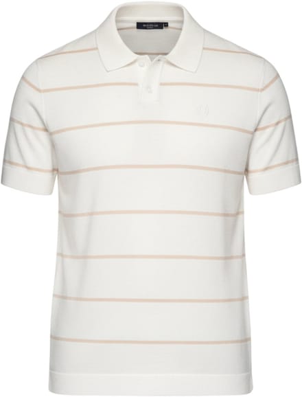OMBRE Polo - Regular Fit - Viscose - Korte Mouw Wit / Beige M